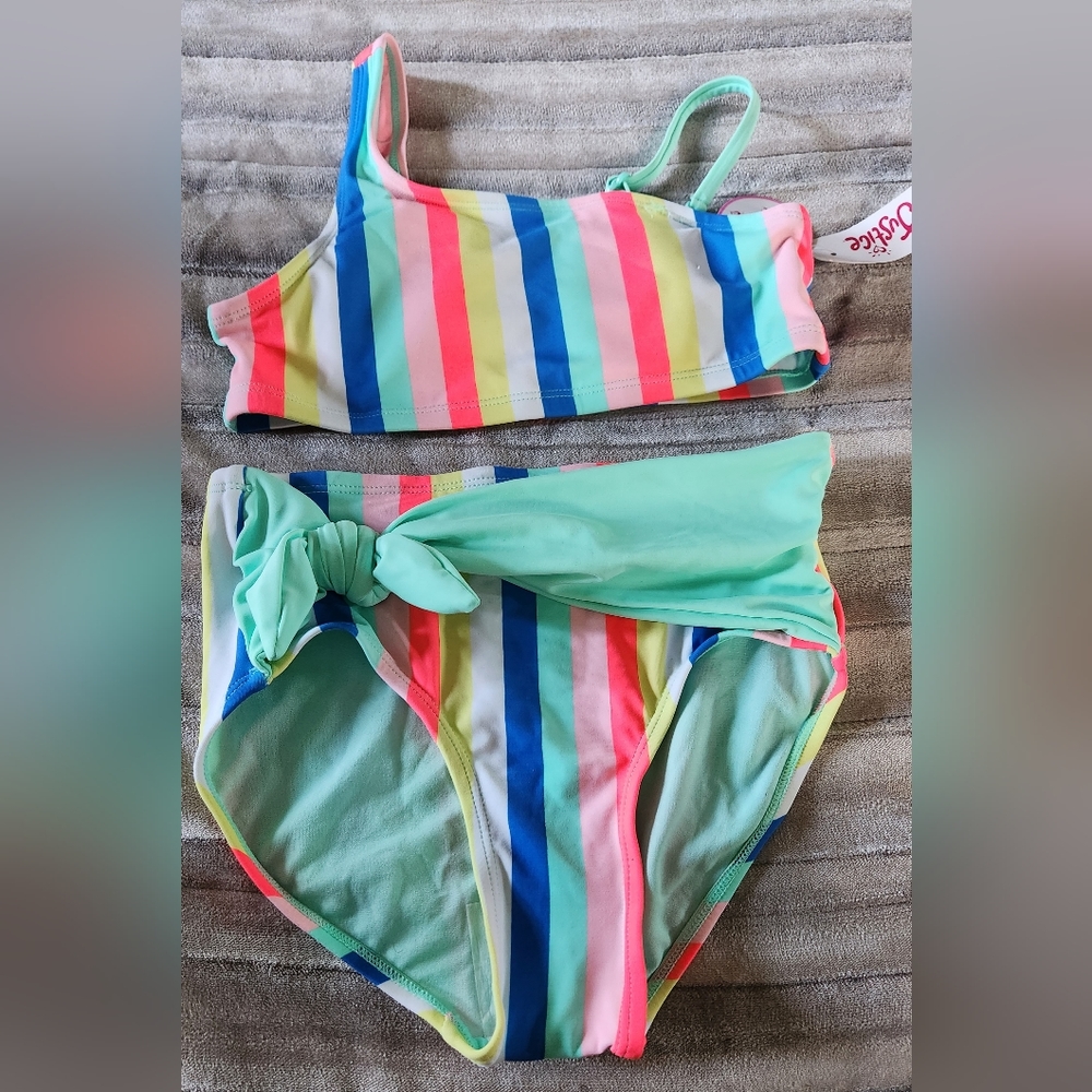 Girls 2-Piece Multicolor Justice Swimsuit